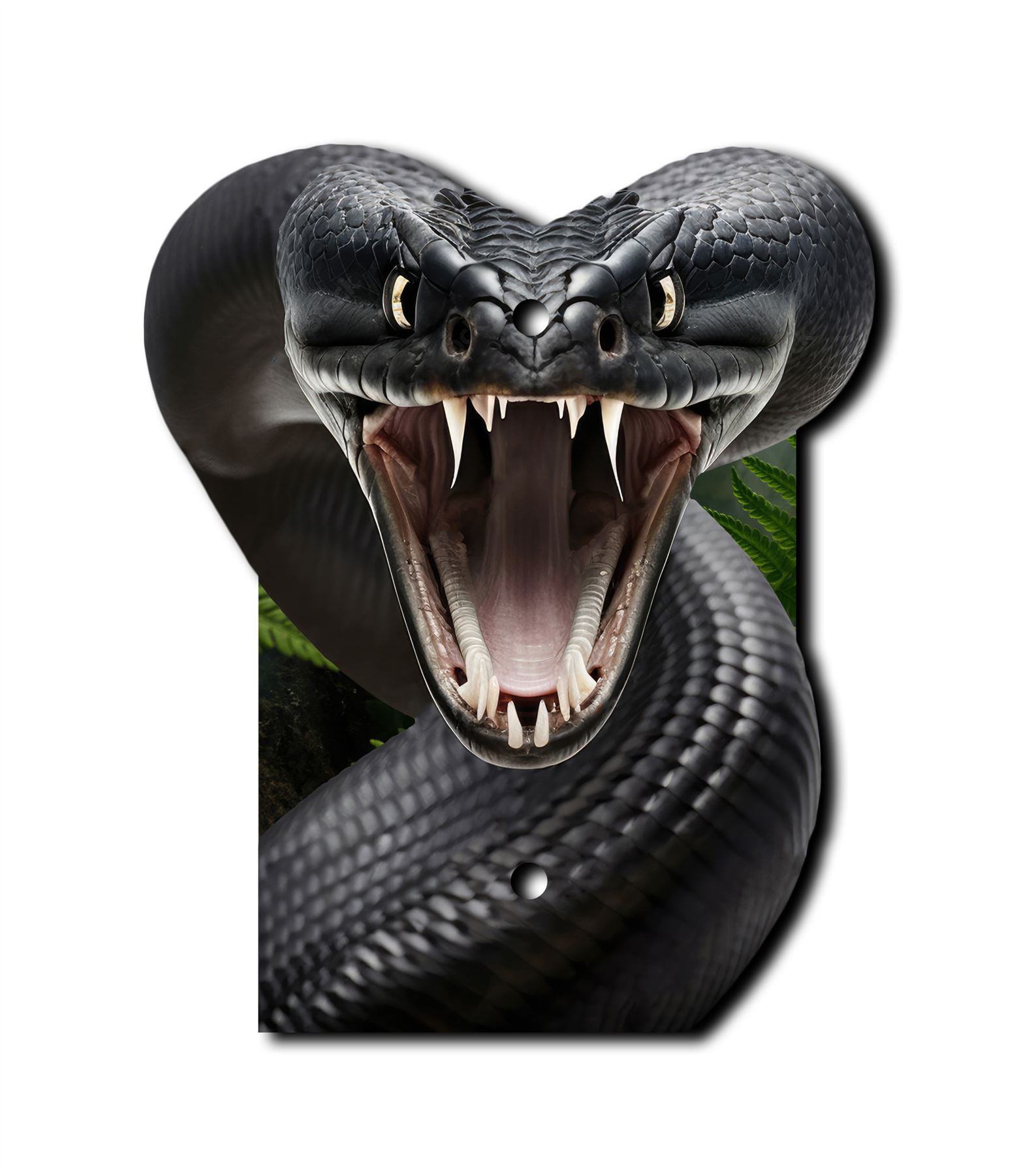 Colmillos de serpiente víbora negra placa de pared interruptor paleta salida balancín cubierta placas de pared - Imagen 6 de 12