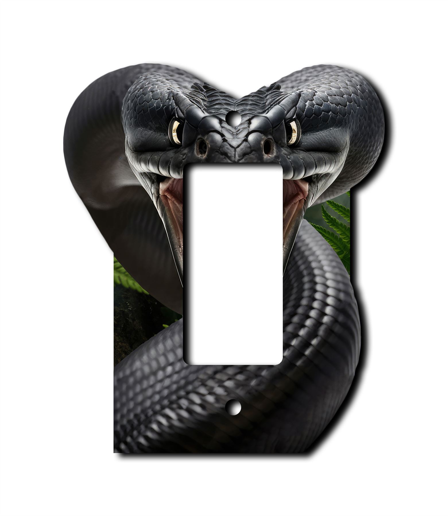 Colmillos de serpiente víbora negra placa de pared interruptor paleta salida balancín cubierta placas de pared - Imagen 9 de 12