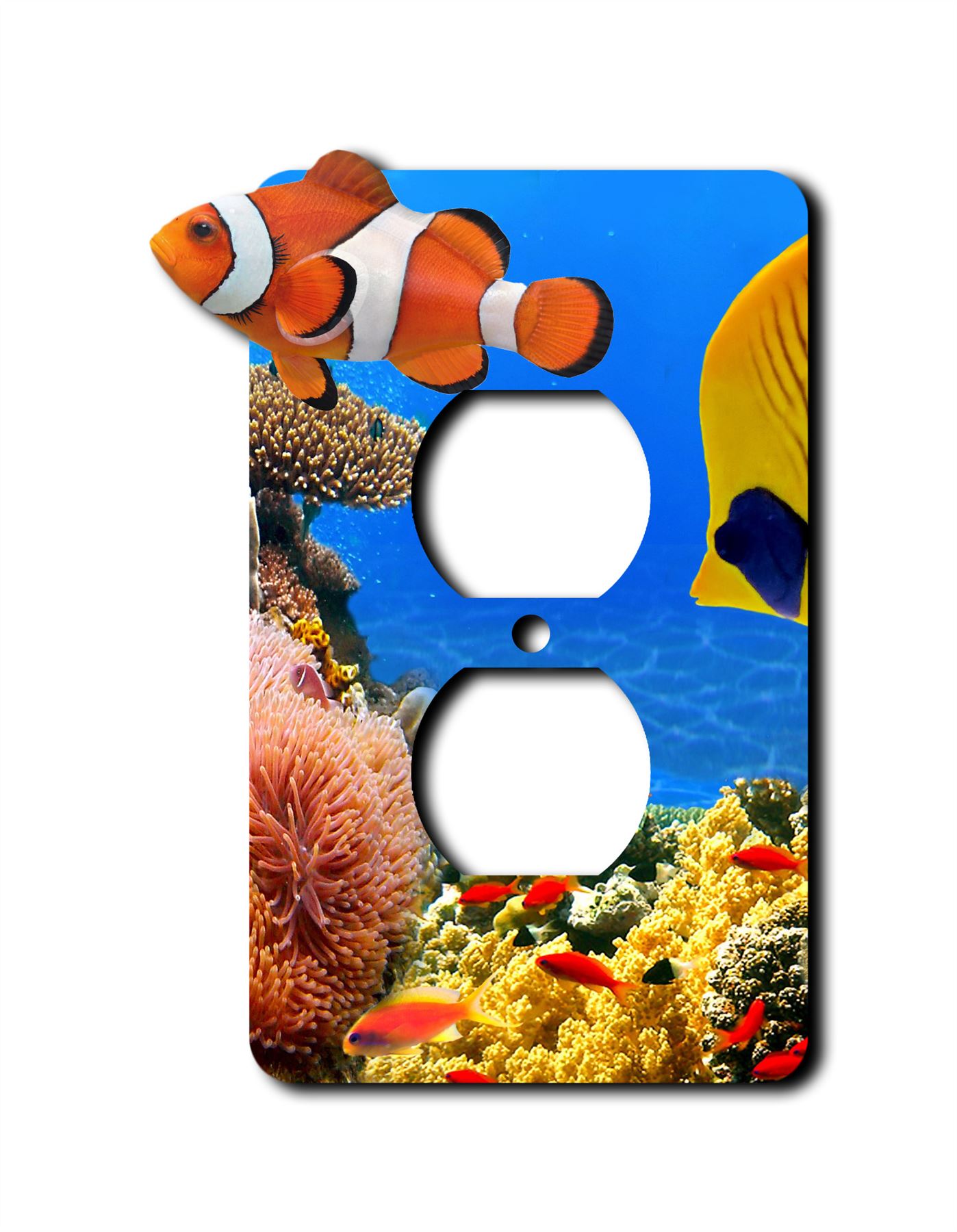Interruptor de placa de pared de pez payaso tropical basculante salida placas de pared cubierta 1 2 3 cuadrillas - Imagen 8 de 12