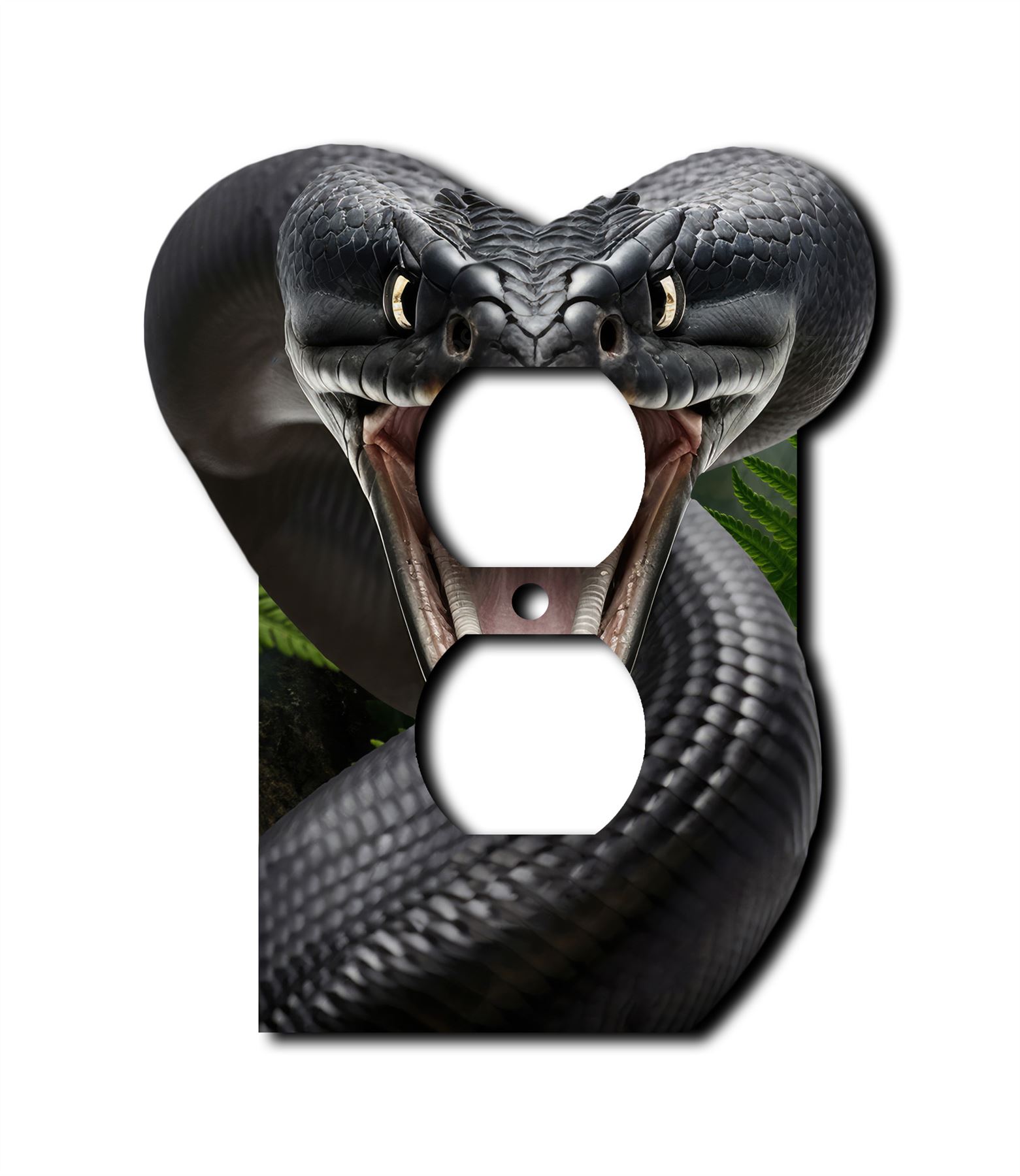 Colmillos de serpiente víbora negra placa de pared interruptor paleta salida balancín cubierta placas de pared - Imagen 8 de 12