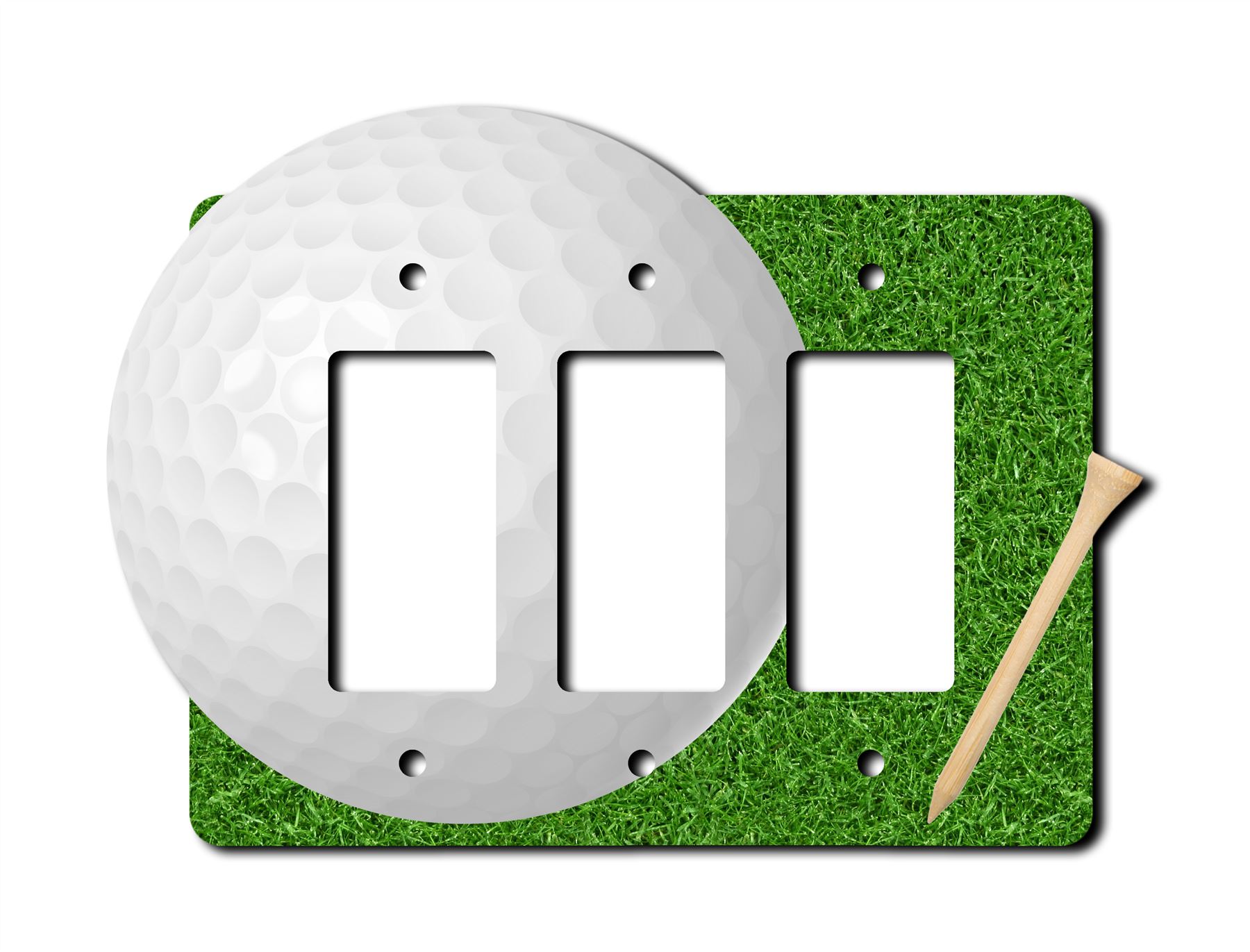 Golf Ball Wall Plate Switch Paddle Outlet Rocker Cover 1 2 3 Gang Wallplates - Picture 12 of 12