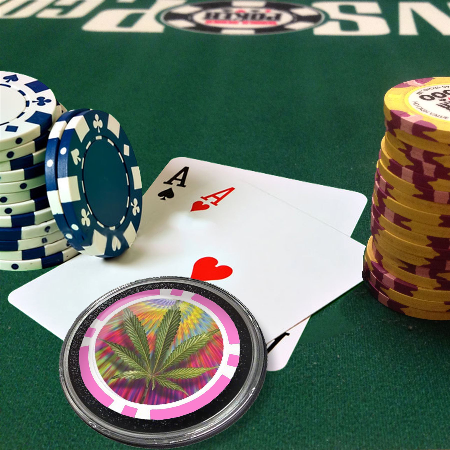 Pot Committed Pocket Aces Poker Card Guard Hand Protector US Seller Fast Ship