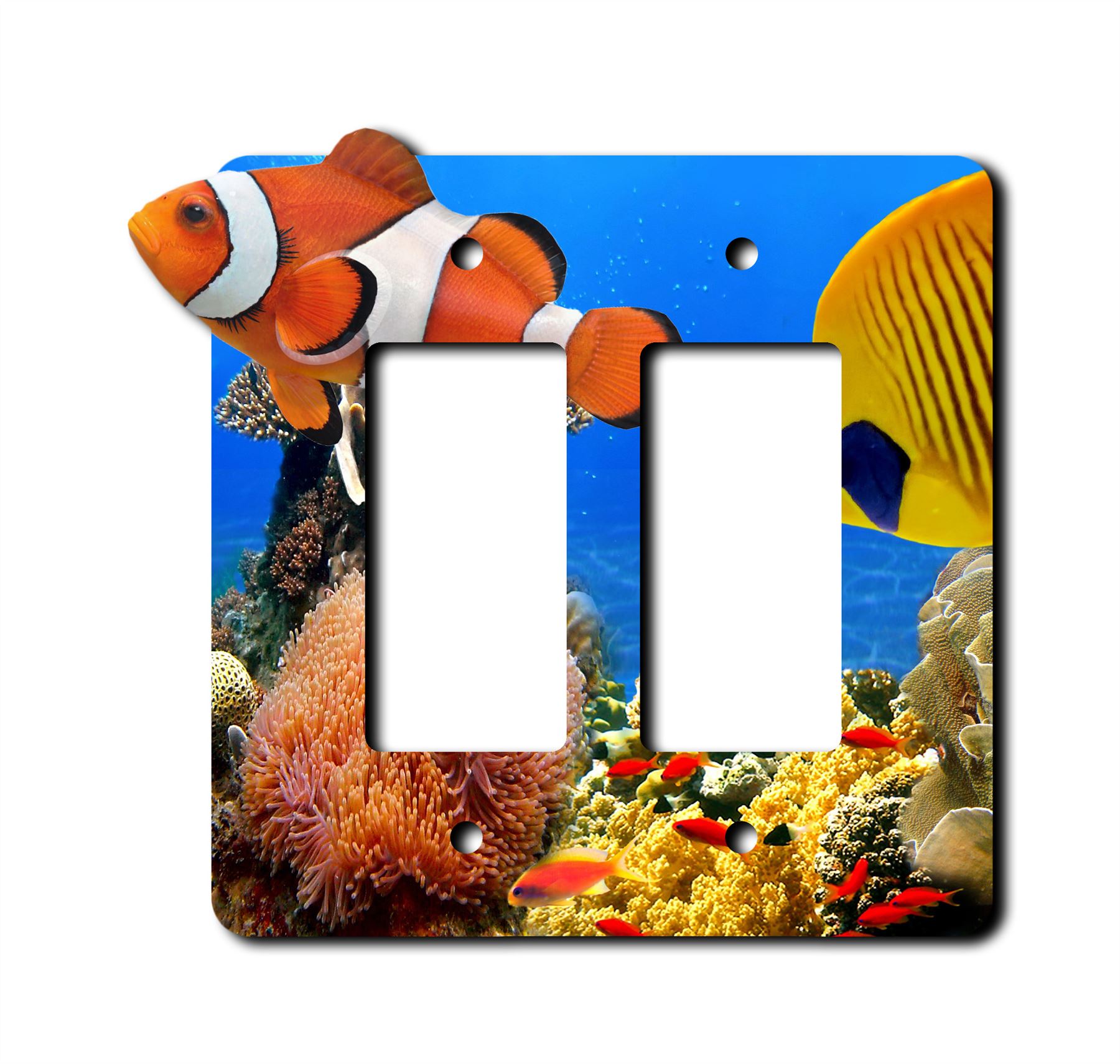 Interruptor de placa de pared de pez payaso tropical basculante salida placas de pared cubierta 1 2 3 cuadrillas - Imagen 5 de 12