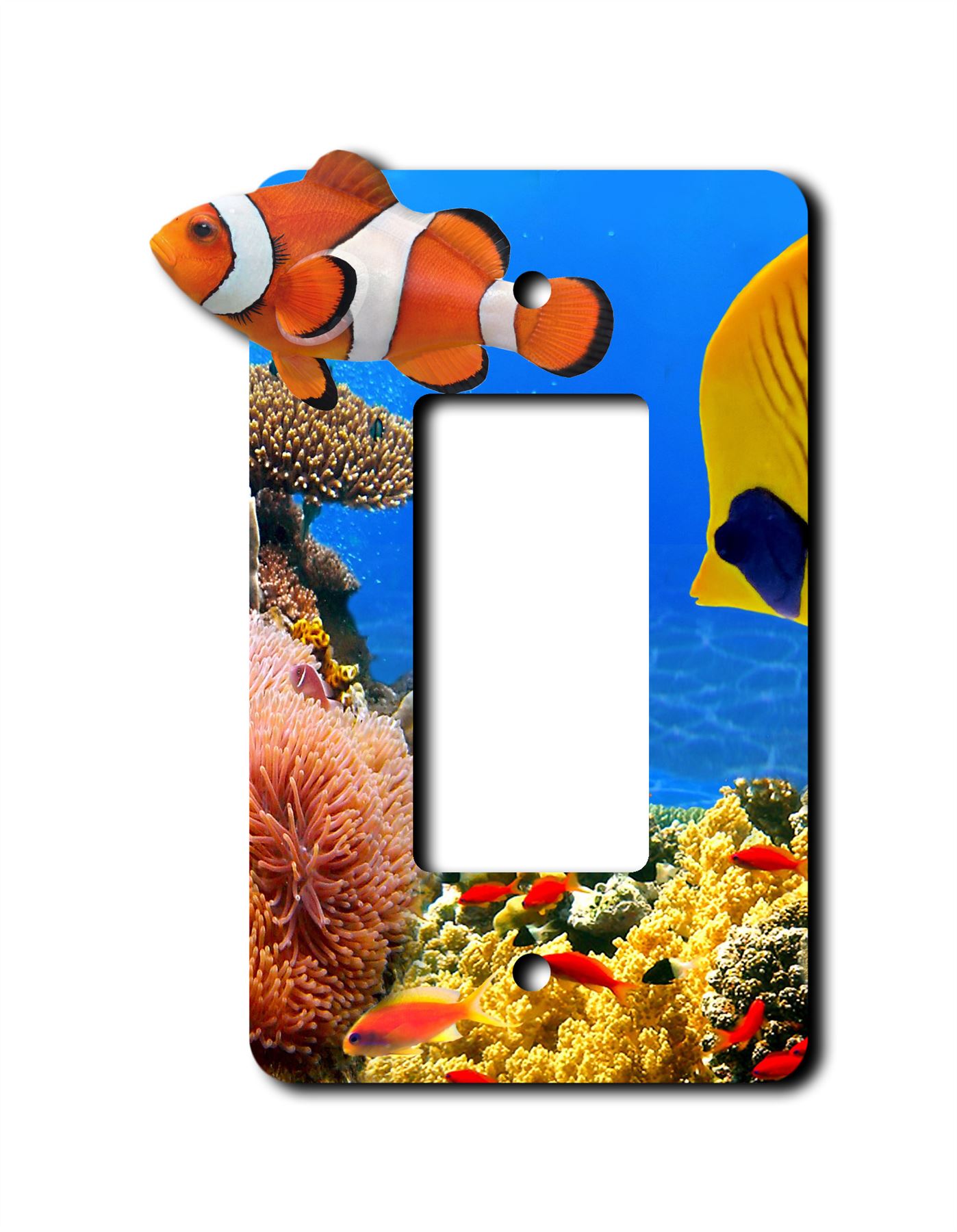 Interruptor de placa de pared de pez payaso tropical basculante salida placas de pared cubierta 1 2 3 cuadrillas - Imagen 9 de 12