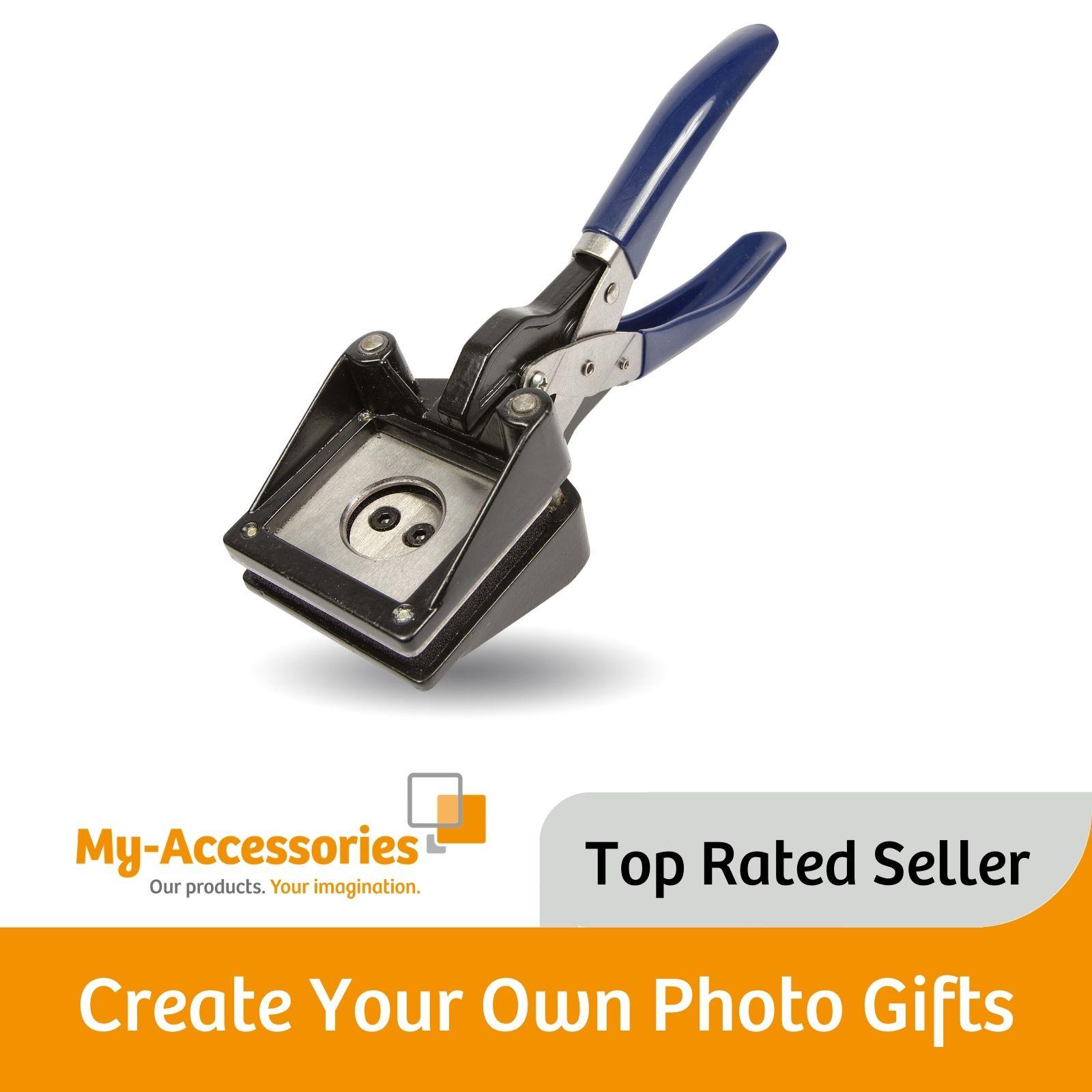 thumbnail image 2 of Handheld Passport Photo Cutter - 2x2 Inch Metal Die Punch For ID Photos, Cuts Perfect Squares For Office Or Home Use 2 of 13