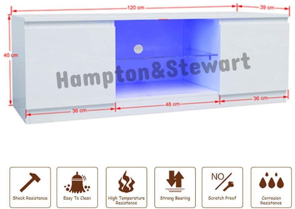 Moderne TV-Gerät 120cm Schrank matt und Hochglanz Gratis LED RGB