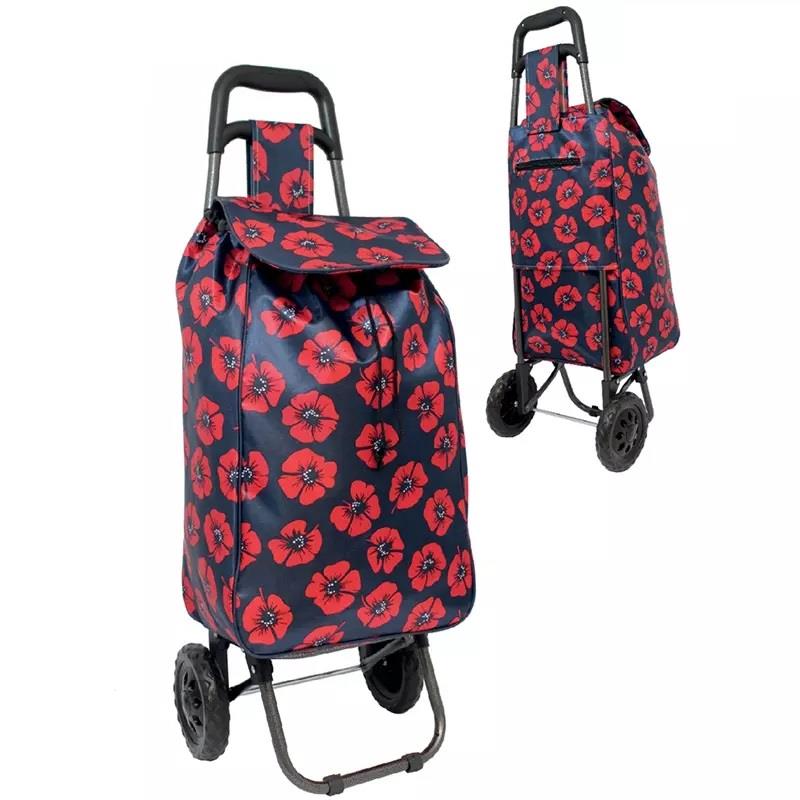 2 Wheels Shopping Trolley Cart Folding Travel Luggage Bag Lightweight Large - Picture 25 of 26