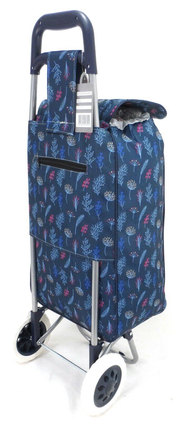 2 Wheels Shopping Trolley Cart Folding Travel Luggage Bag Lightweight Large - Picture 14 of 26