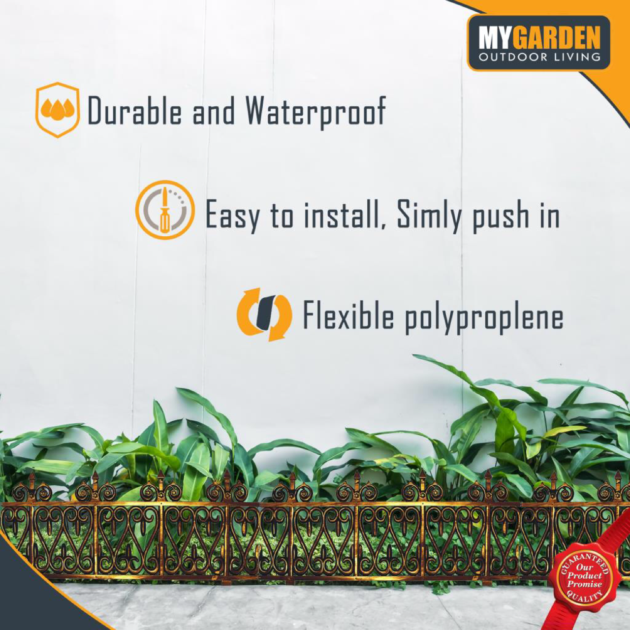 FLEXIBLE GARDEN LAWN Grass Edging Picket Border Panel Plastic Wall