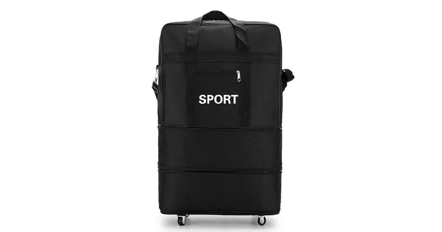 Lightweight Duffle Bag 8 Wheeled Holdall Luggage Trolley Cargo Travel Bag UK - Picture 2 of 3