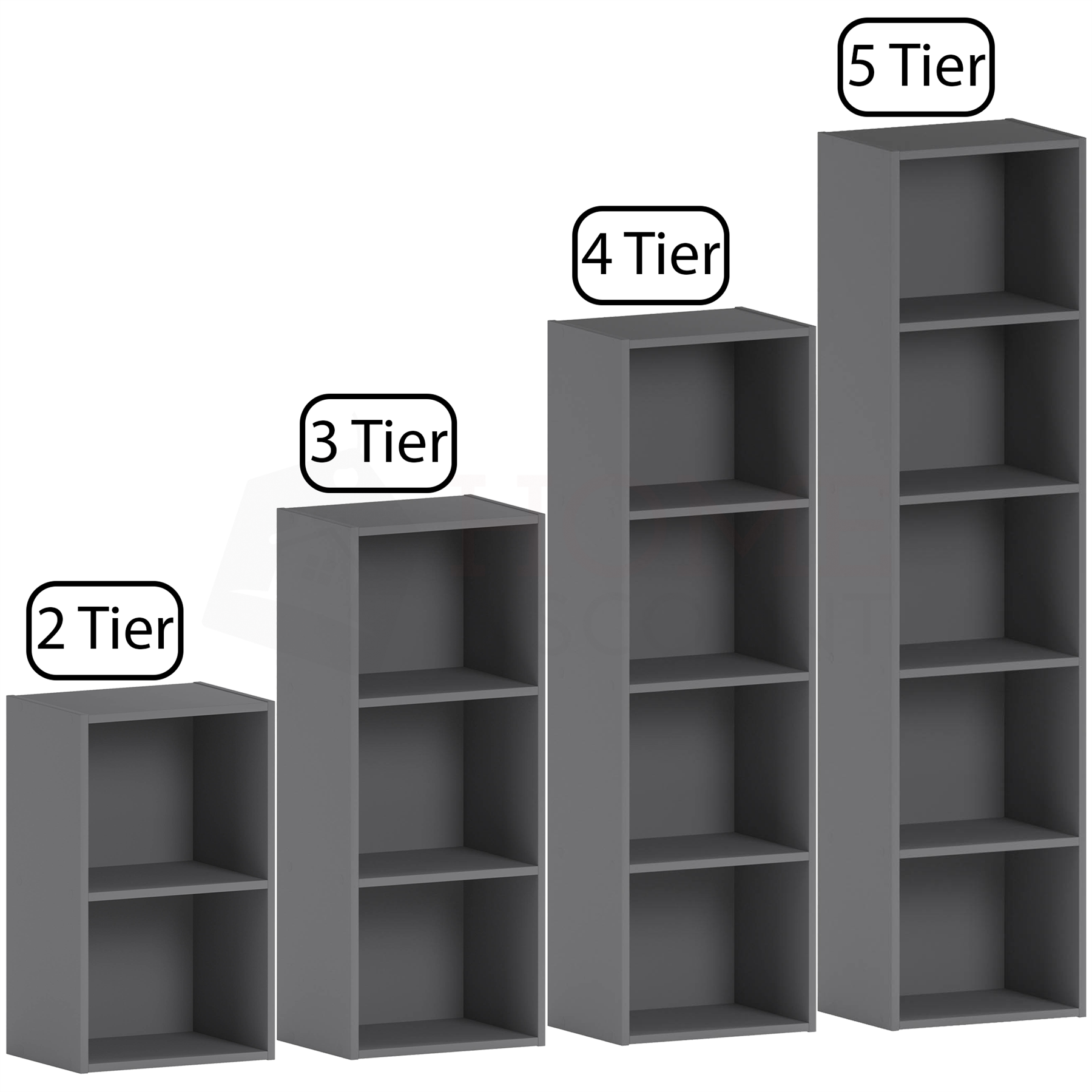 1,2,3,4,5 Tier Wooden Bookcase Shelving Display Shelves Storage Unit Wood Shelf - Picture 7 of 8