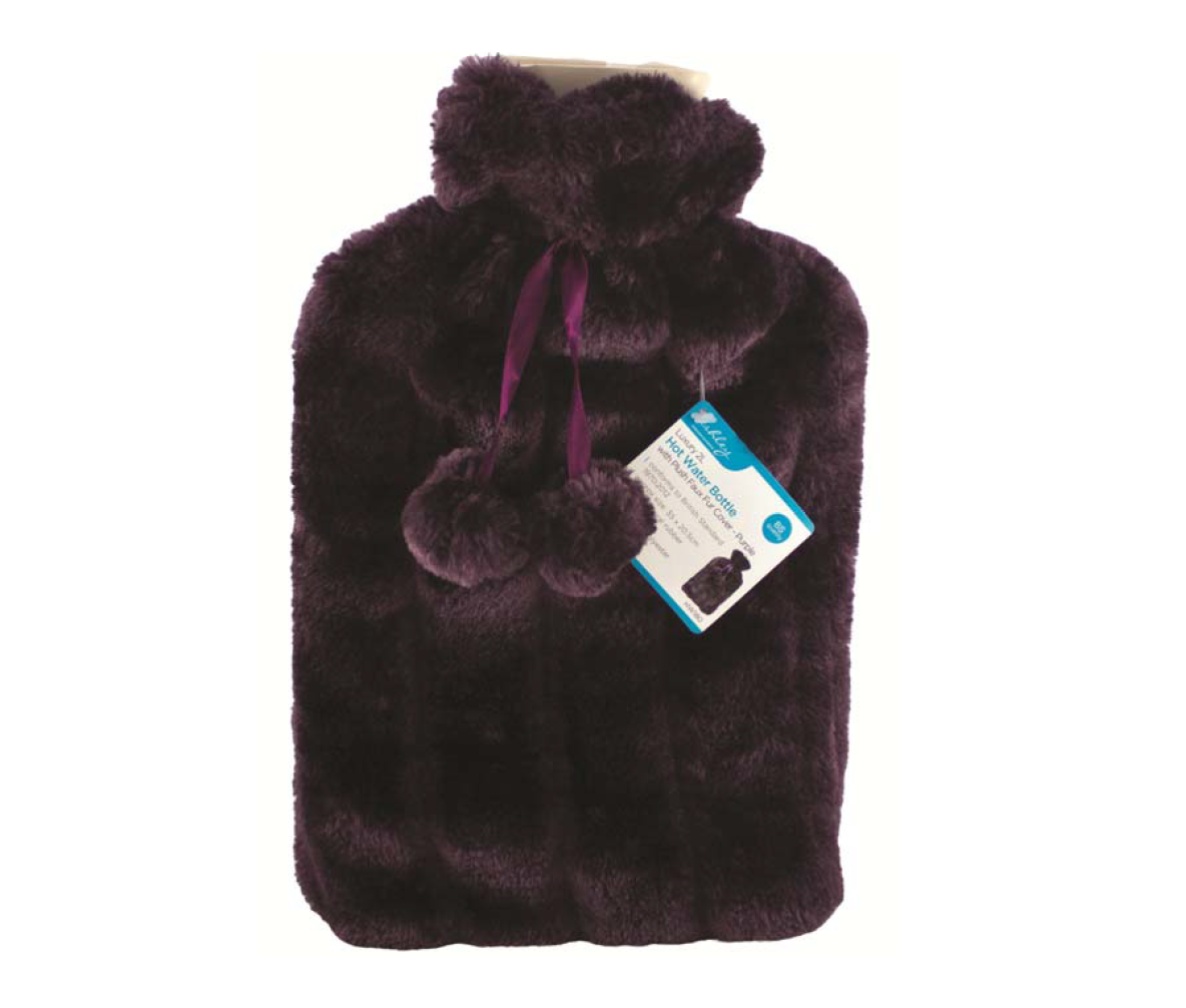 2L Wärmflasche mit weichem Fellbezug Naturkautschuk Winter warm tolles Geschenk - Bild 5 von 5