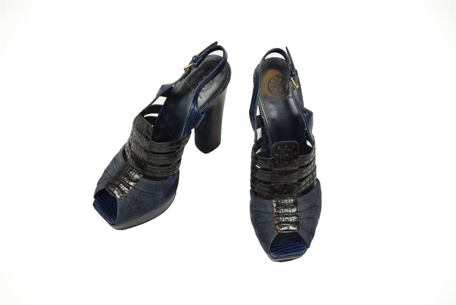 TORY Burch BLU NUOVI sandali con tacco e plateau, 9 EU 39 TORY Burch BLU NUOVI sandali con tacco e plateau, con 9 EU 39 76d344