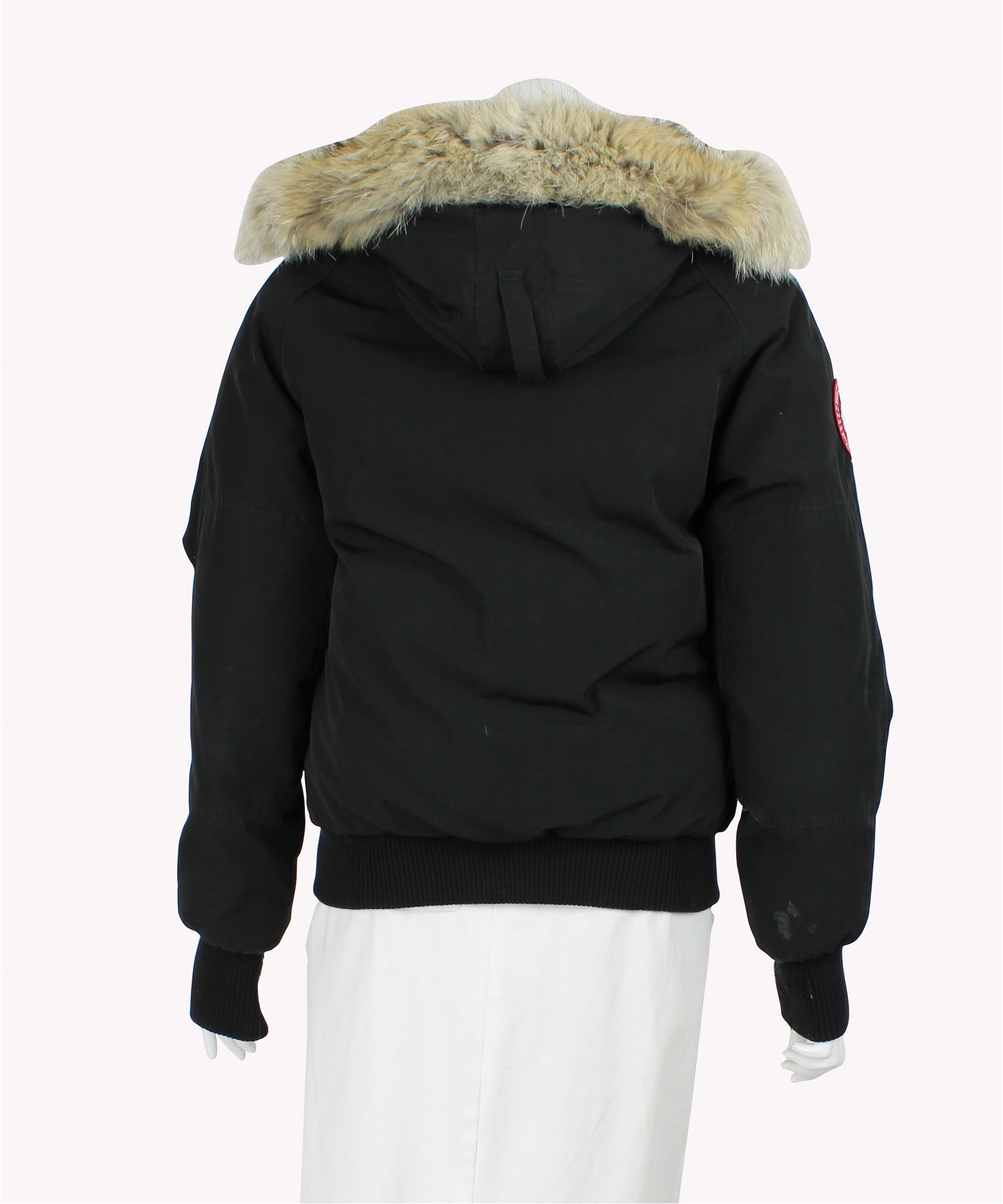 CANADA GOOSE Black Chilliwack FurTrimmed Down Parka Short Coat, Size S