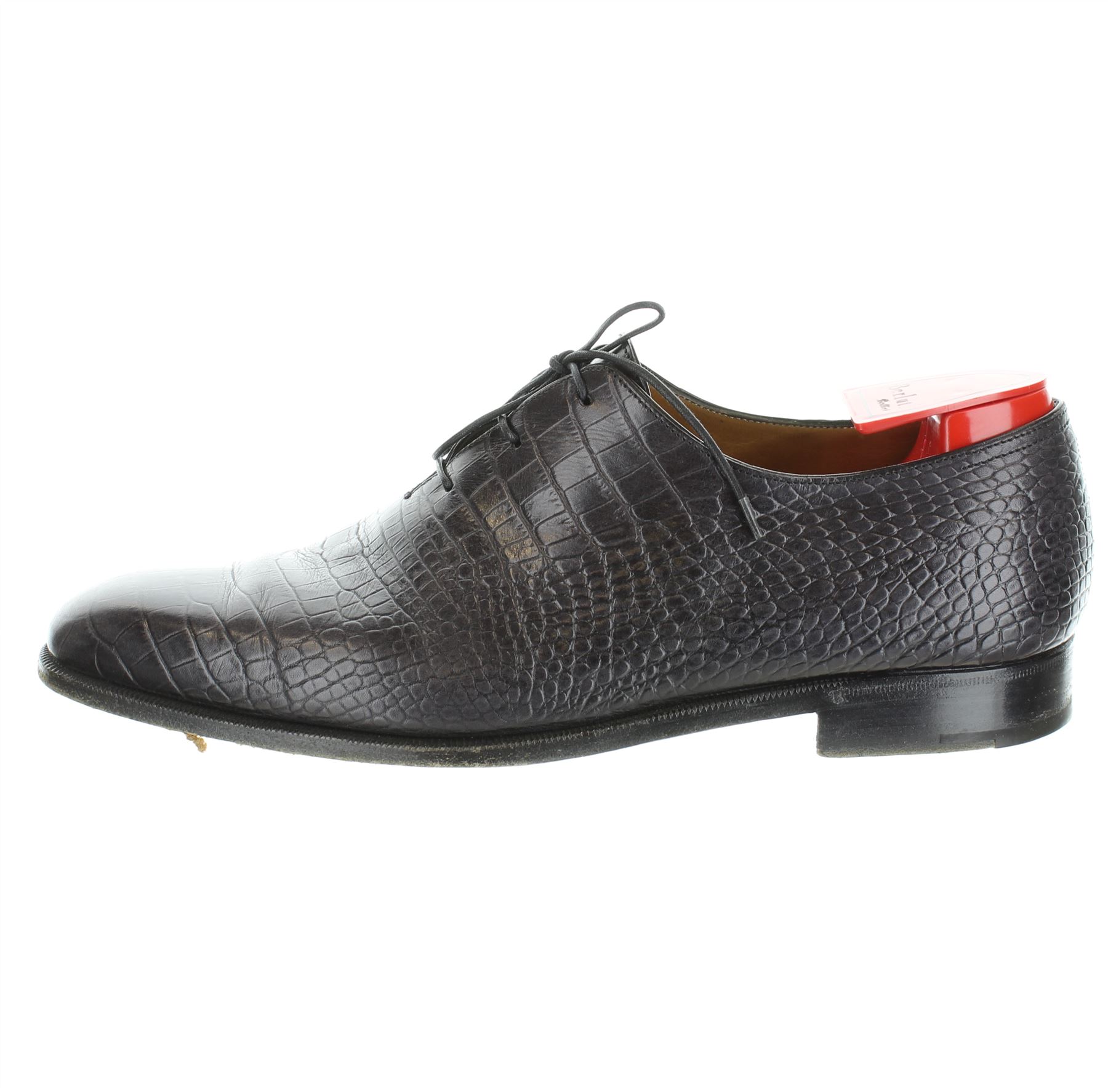 BERLUTI Black Faux Alligator Oxford Shoes, UK 9.5 US 10.5