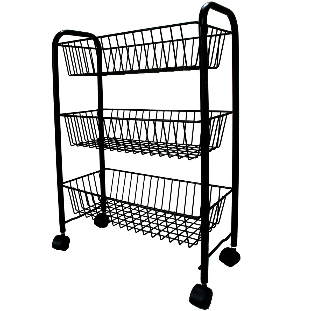 Delfinware 3 Tier Mobile Trolley White 2103 - Picture 3 of 4