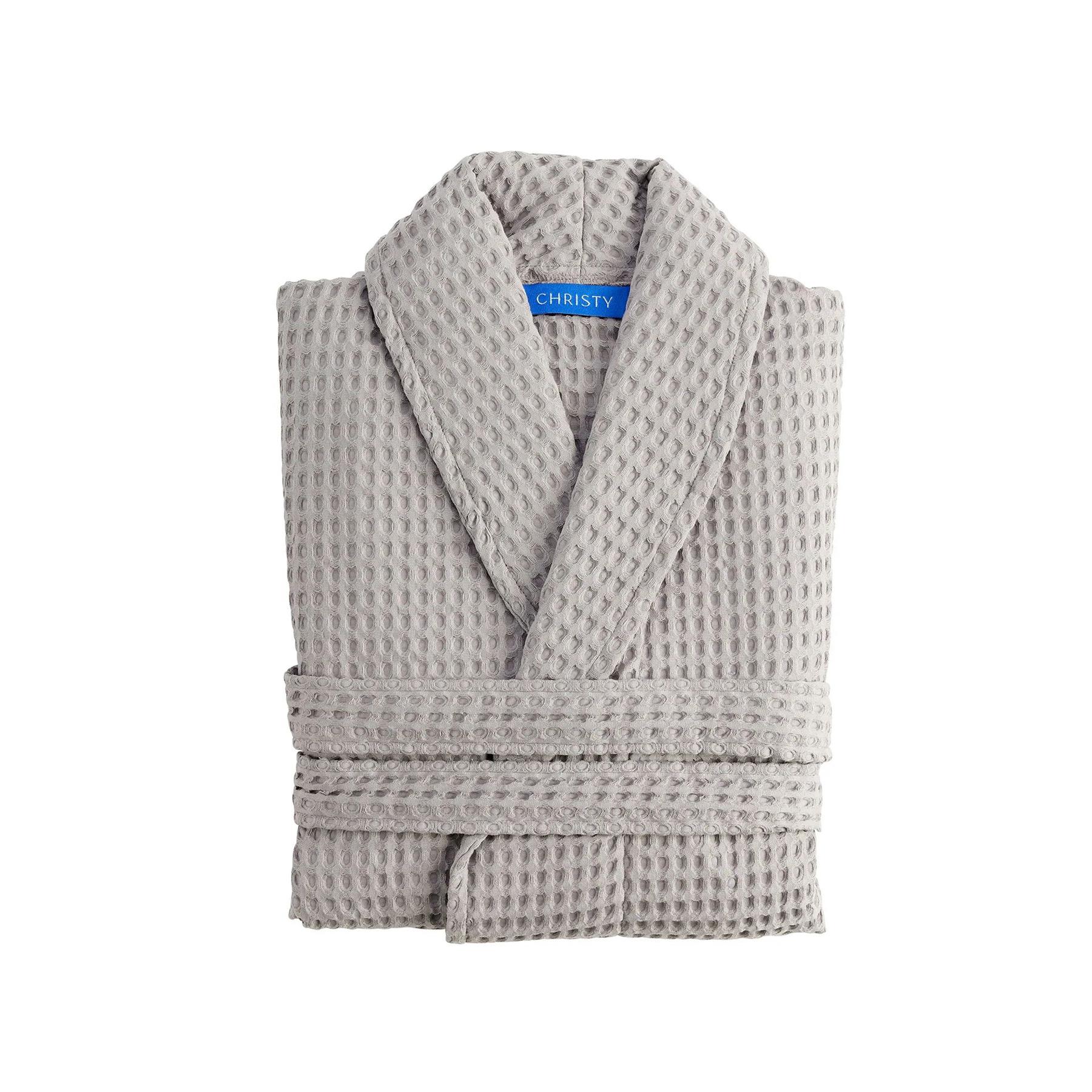 Christy Ladies Waffle Robe White Blush Pink Dove Grey Sizes Small To Extra Large - Picture 5 of 7