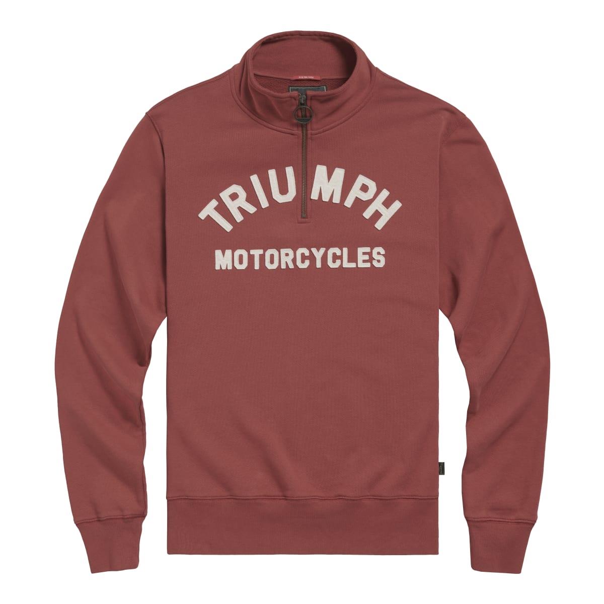 Triumph Mens Ribble Half Zip Cotton Black Sweatshirt Jumper Medium Large XL XXL - Picture 6 of 6