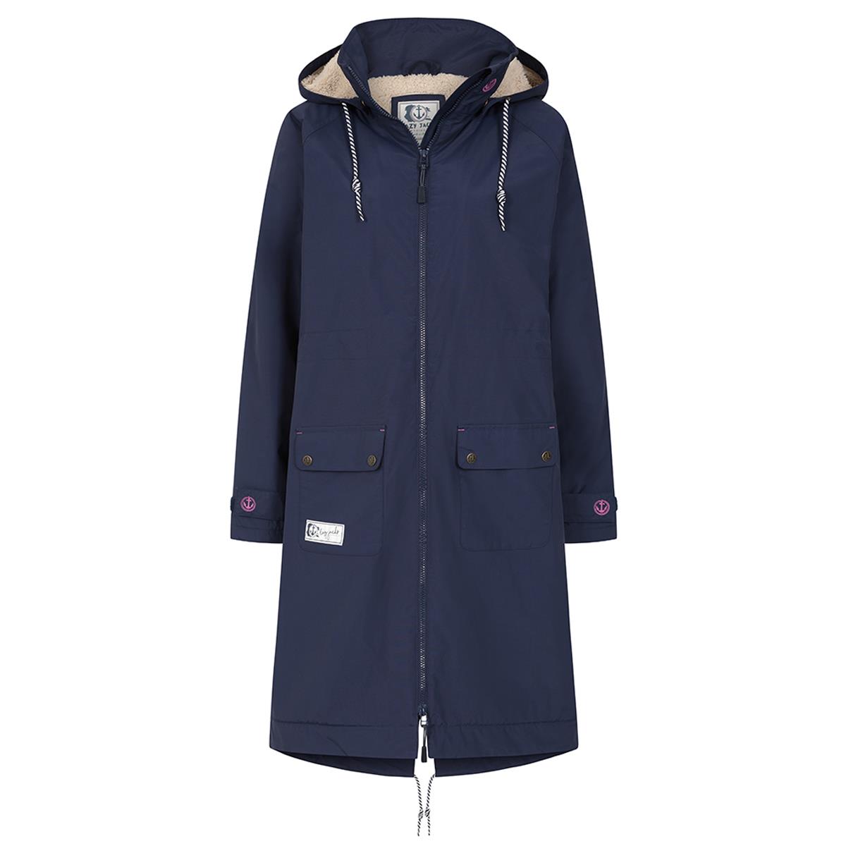 Lazy Jacks Womens LJ159 Snug Lined Long Waterproof Jacket Marine Sizes XS To 3XL - Picture 4 of 10