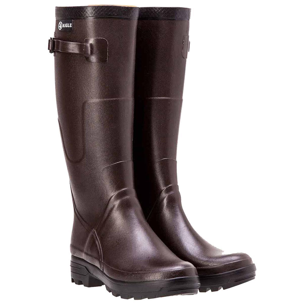 Mens Ladies Unisex Aigle Benyl Wellington Boot Wellies Kaki Brun Sizes 4 To 11.5 - Picture 21 of 24