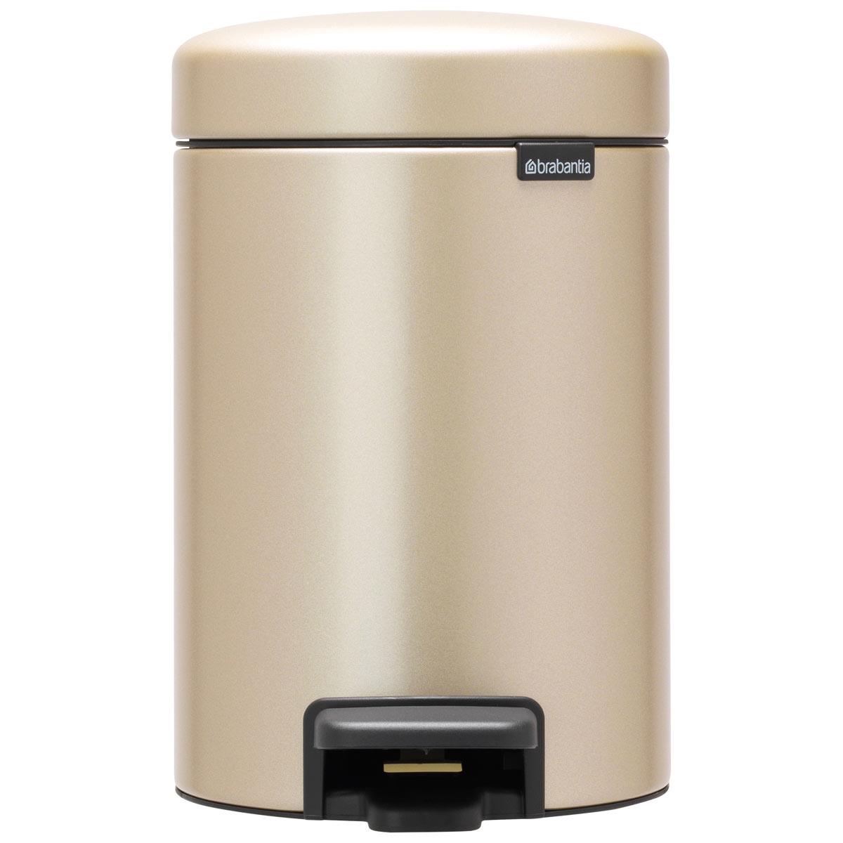 Brabantia newIcon Pedal Bin 3 Litre Plastic Bucket White Green Grey Taupe Black - Picture 20 of 26