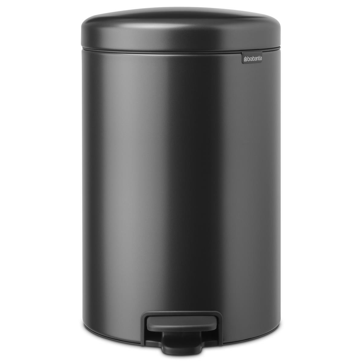 Brabantia newIcon Pedal Bin 20 Litre Plastic Bucket White Black Grey Green Taupe - Picture 13 of 26