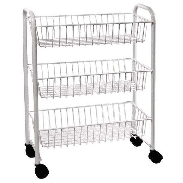 Delfinware 3 Tier Mobile Trolley White 2103 - Picture 4 of 4