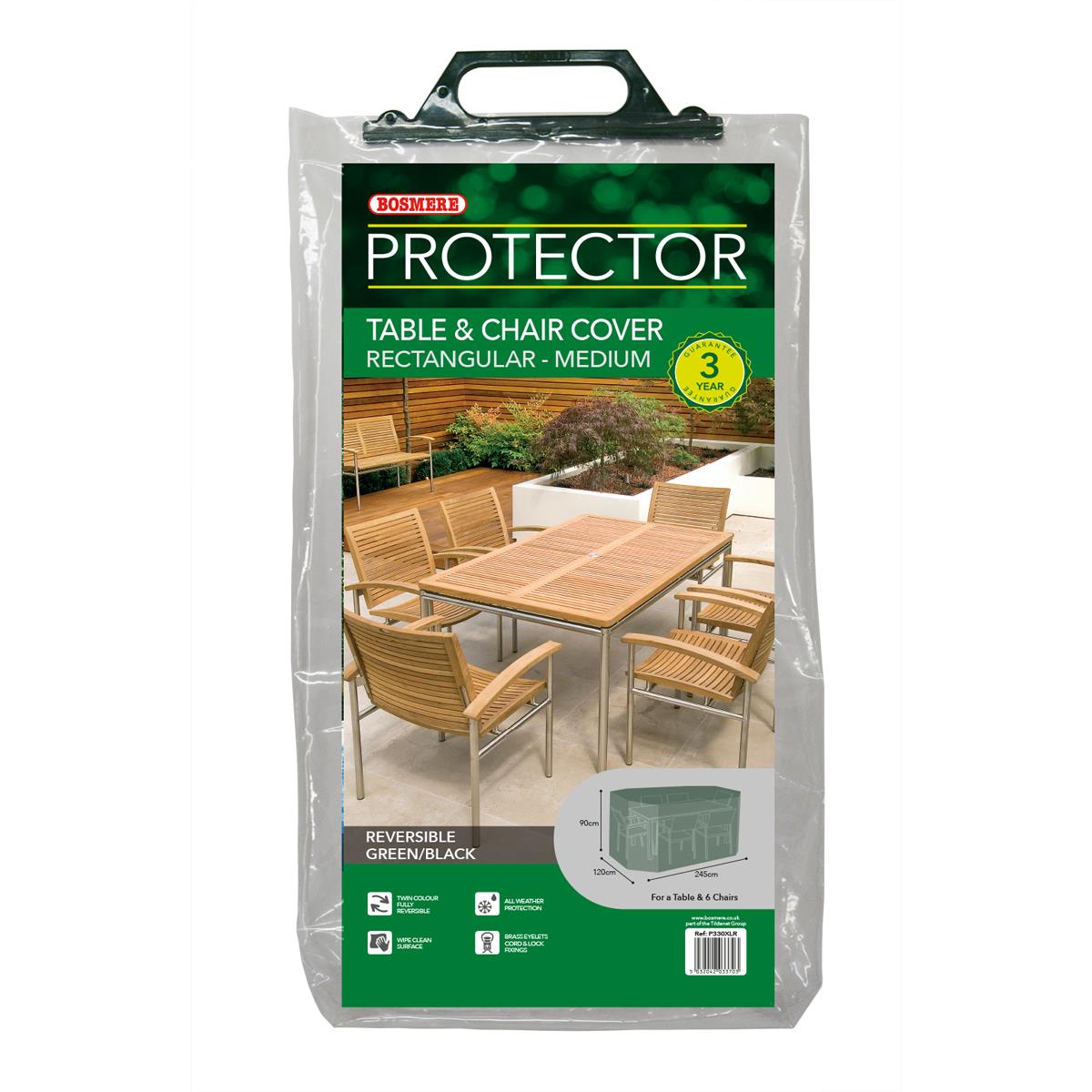 Bosmere Protector rechteckig Terrassengarnitur Abdeckung Allwetter 4-Sitzer oder 6-Sitzer - Bild 5 von 8