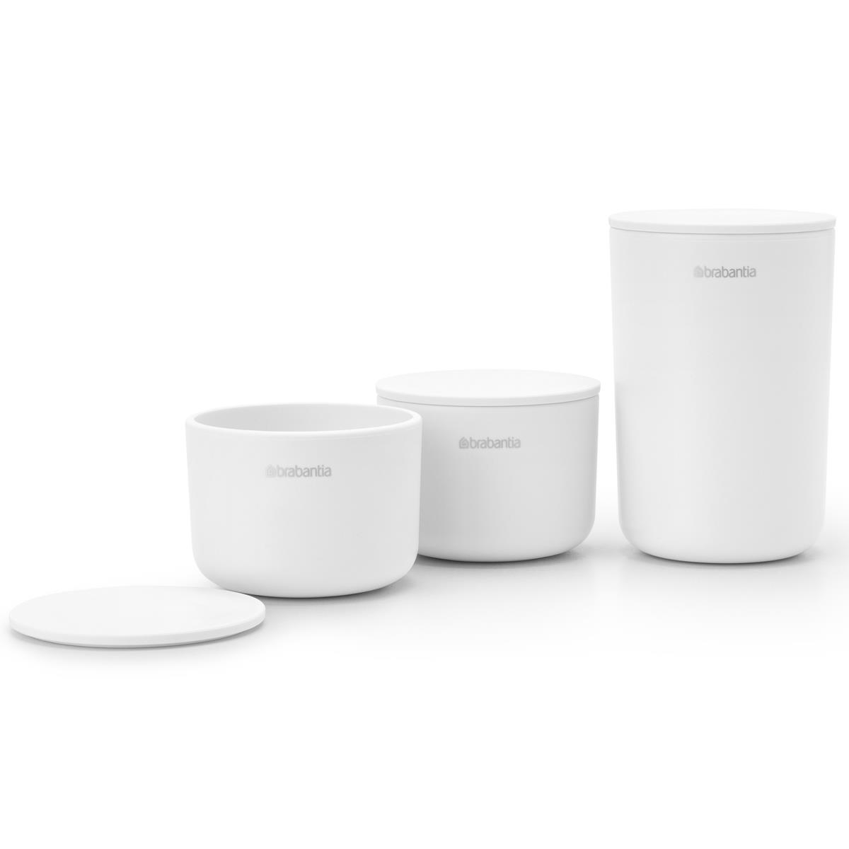 Brabantia Badezimmer Schlafzimmer Aufbewahrung Töpfe 3er Set Dunkelgrau Weiß - Bild 7 von 7