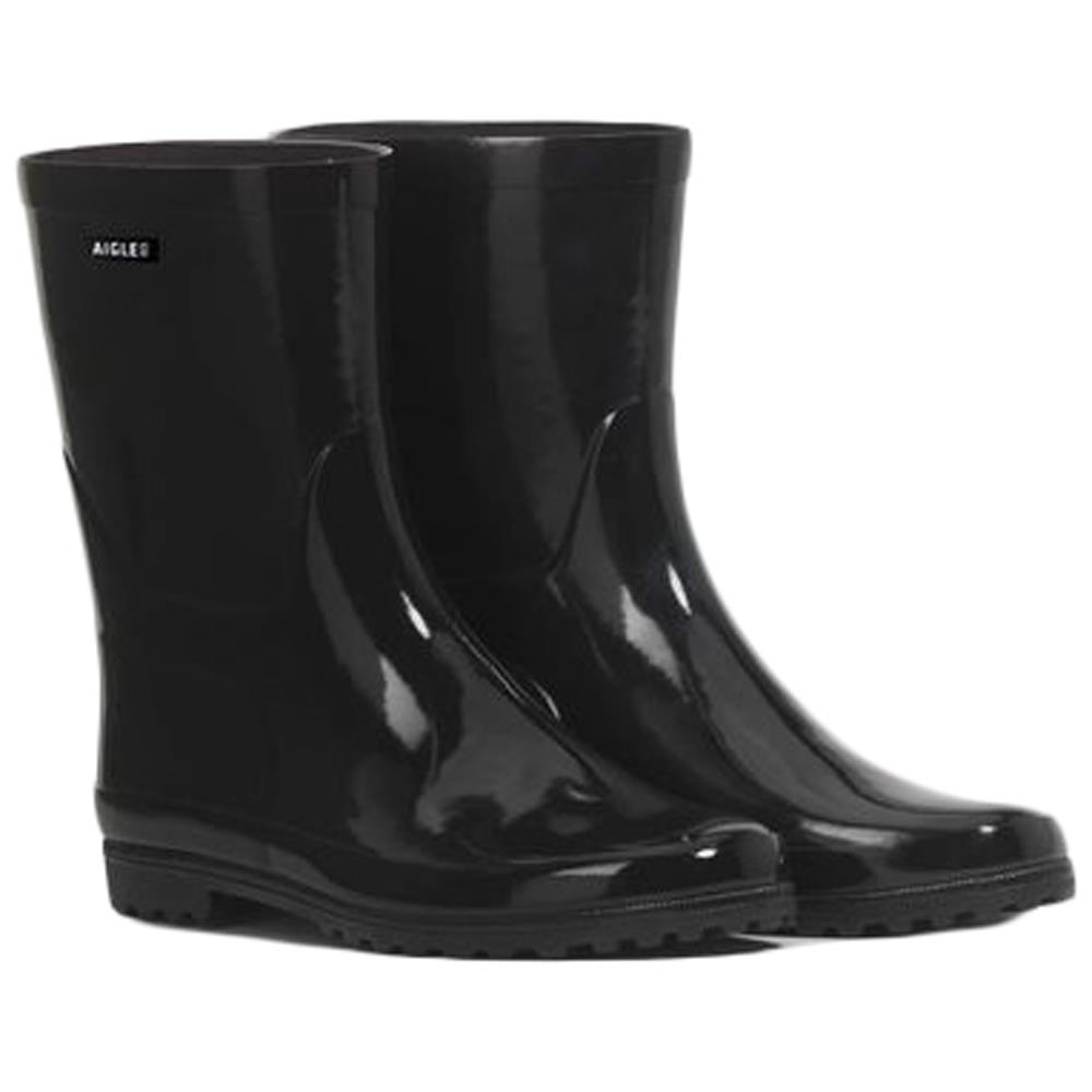 Aigle Eliosa Bottil Wellington Boots Marine Navy Noir Black Size 4 To 7.5 - Picture 15 of 15