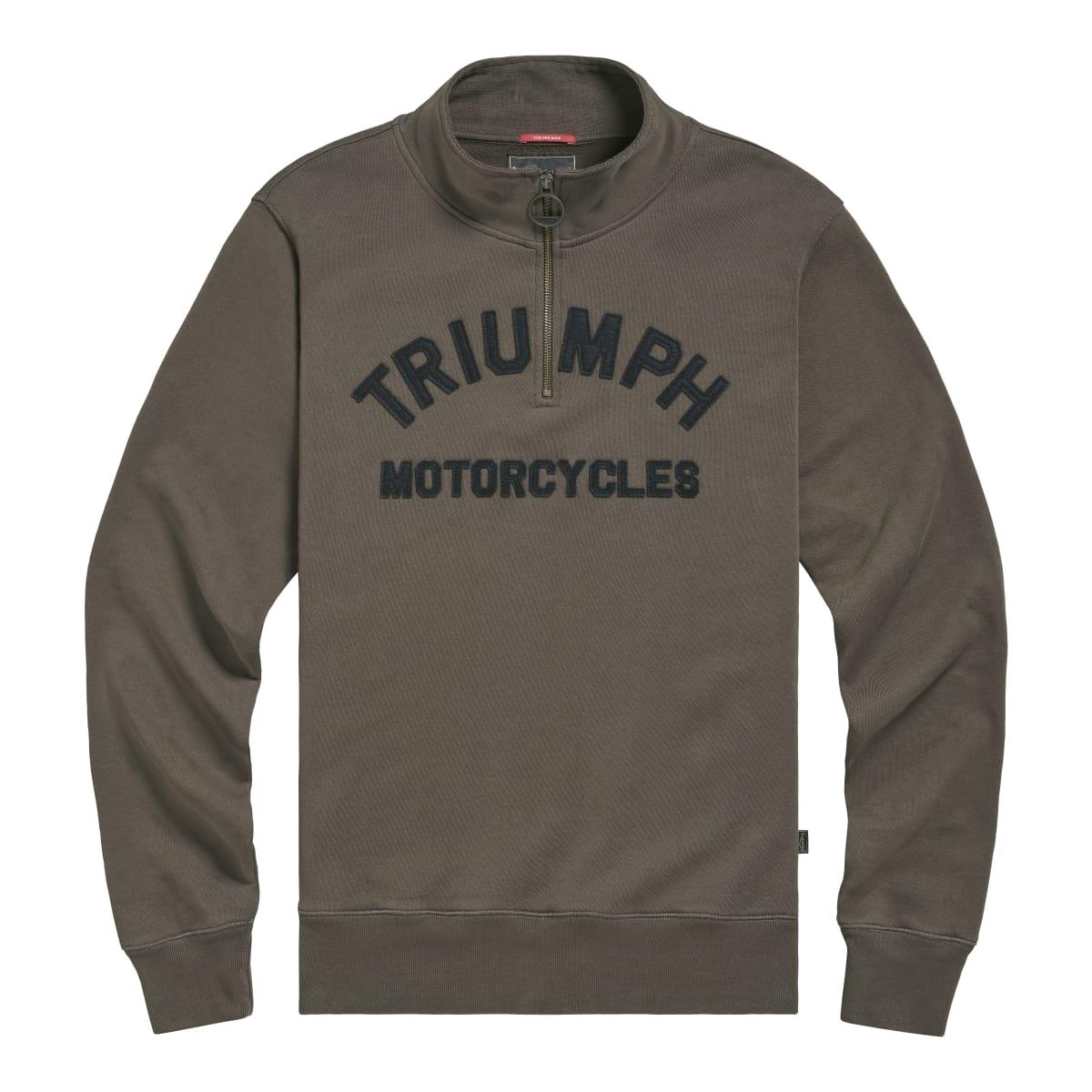 Triumph Mens Ribble Half Zip Cotton Black Sweatshirt Jumper Medium Large XL XXL - Picture 5 of 6