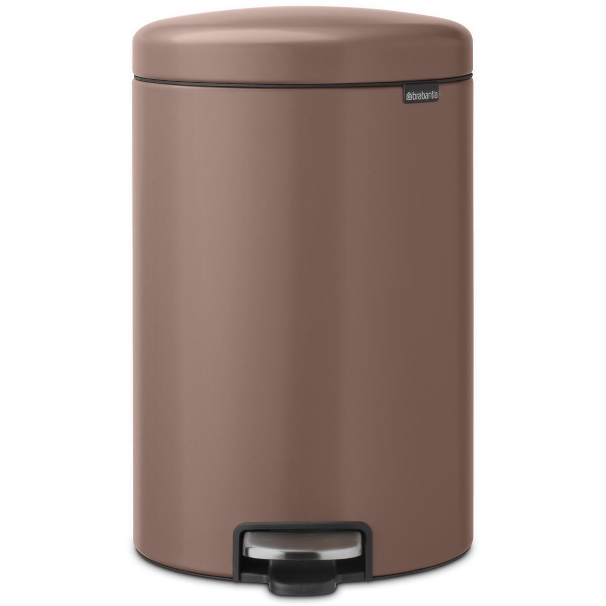 Brabantia newIcon Pedal Bin 20 Litre Plastic Bucket White Black Grey Green Taupe - Picture 24 of 26