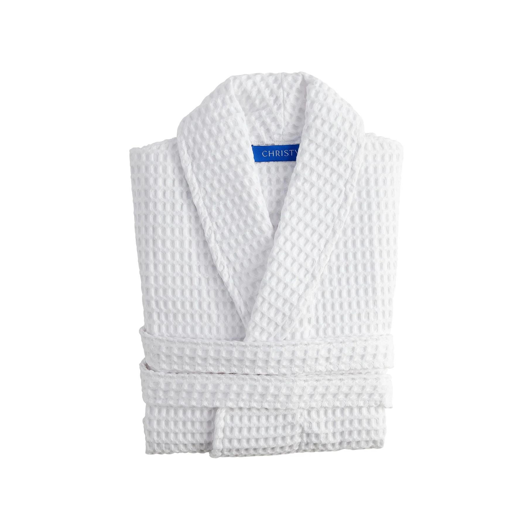 Christy Ladies Waffle Robe White Blush Pink Dove Grey Sizes Small To Extra Large - Picture 6 of 7