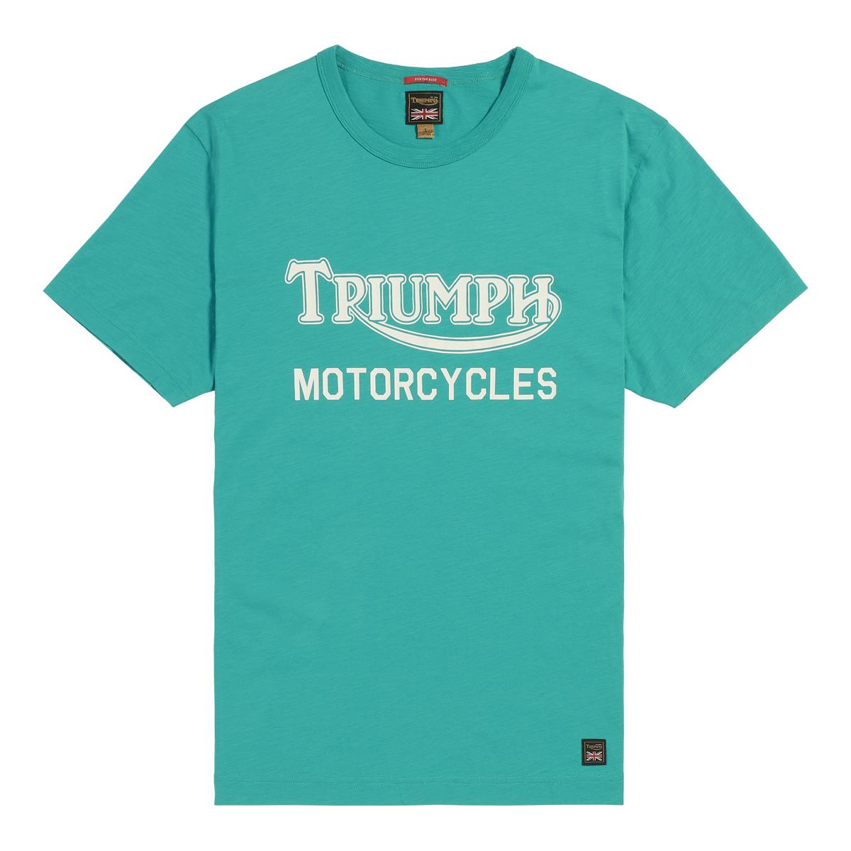 Triumph Mens Barwell Tee Shirt Blue Indigo Black Silver Gold Medium Large XL XXL - Picture 15 of 40