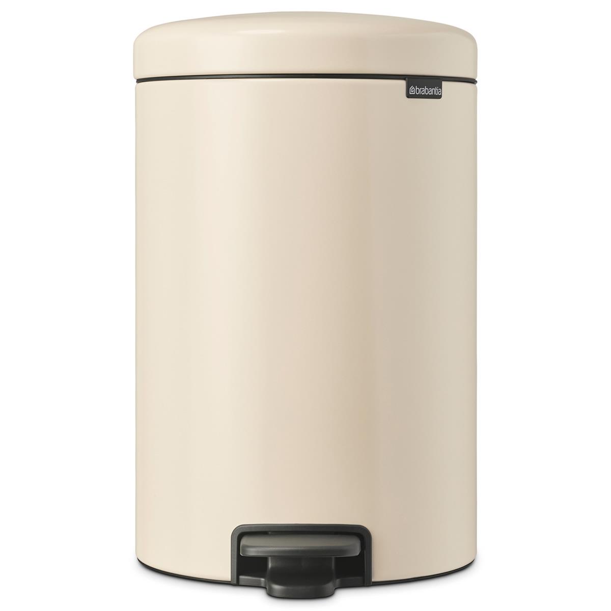 Brabantia newIcon Pedal Bin 20 Litre Plastic Bucket White Black Grey Green Taupe - Picture 25 of 26