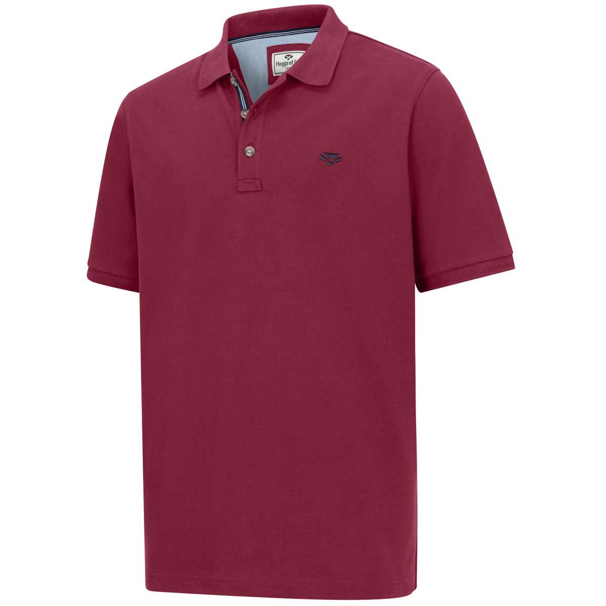 Hoggs Of Fife Mens Newton Pique Polo Shirt Burgundy Forest Navy Small To 4XL - Picture 19 of 33