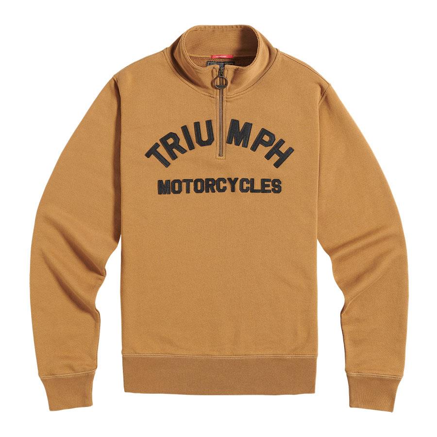 Triumph Mens Ribble Half Zip Cotton Black Sweatshirt Jumper Medium Large XL XXL - Picture 4 of 6