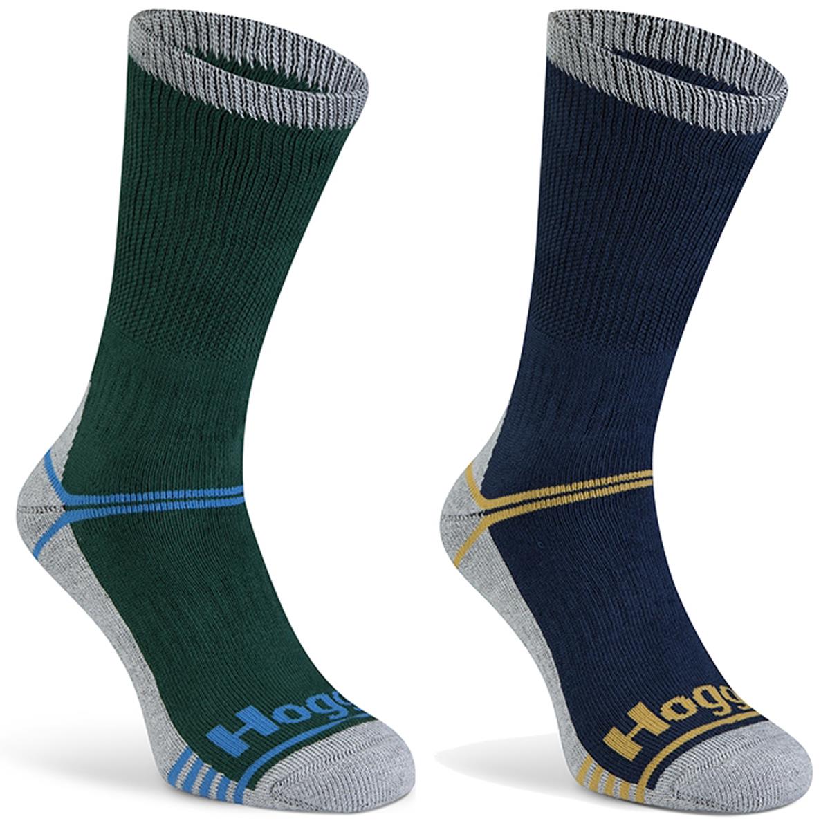 Hoggs Of Fife Mens Ladies Field & Outdoor Coolmax Socks Twin Pack Burgundy Green - Picture 6 of 8