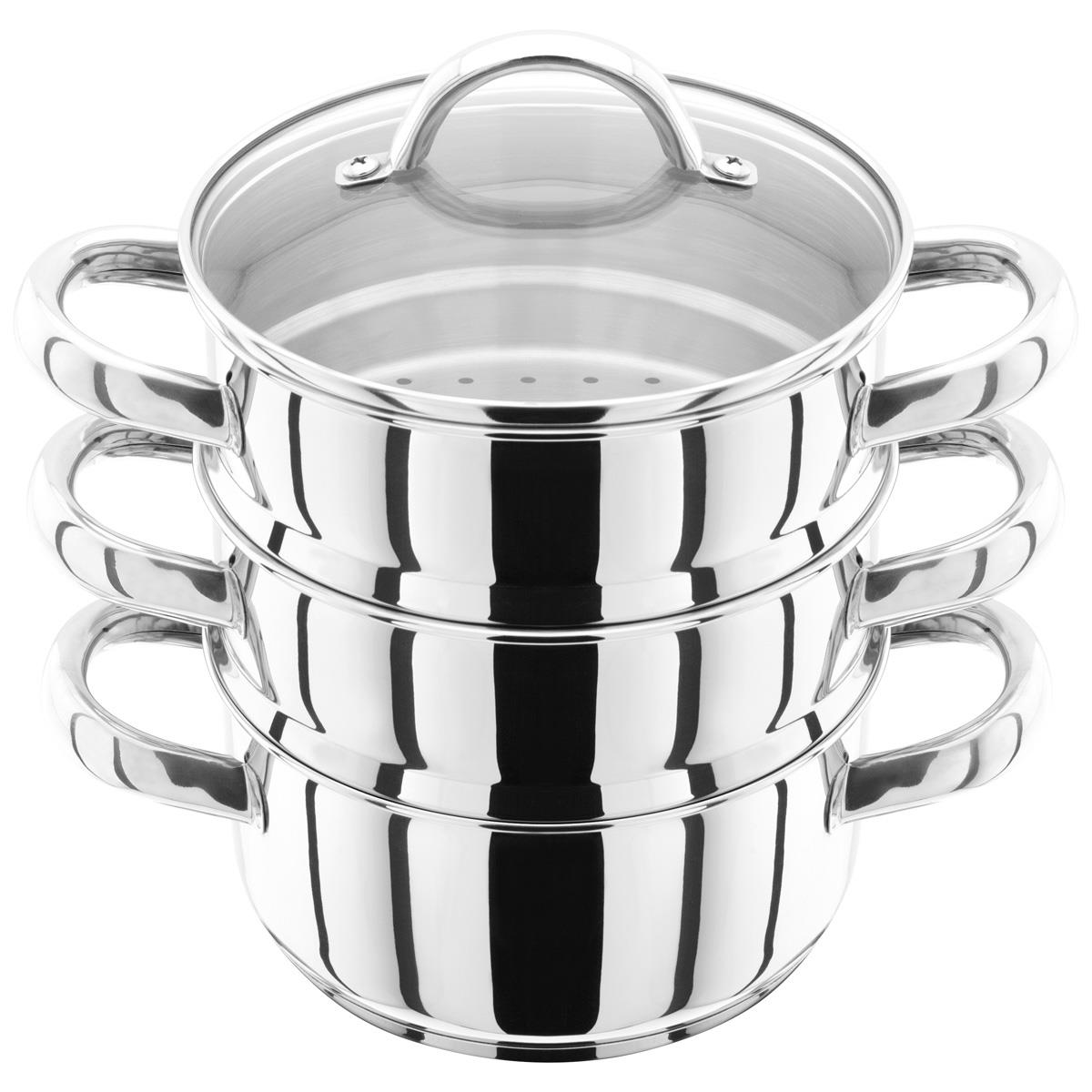 Judge Stainless Steel Steamers 3 Tier Steamer Set All Hobs Including Induction - Picture 2 of 6