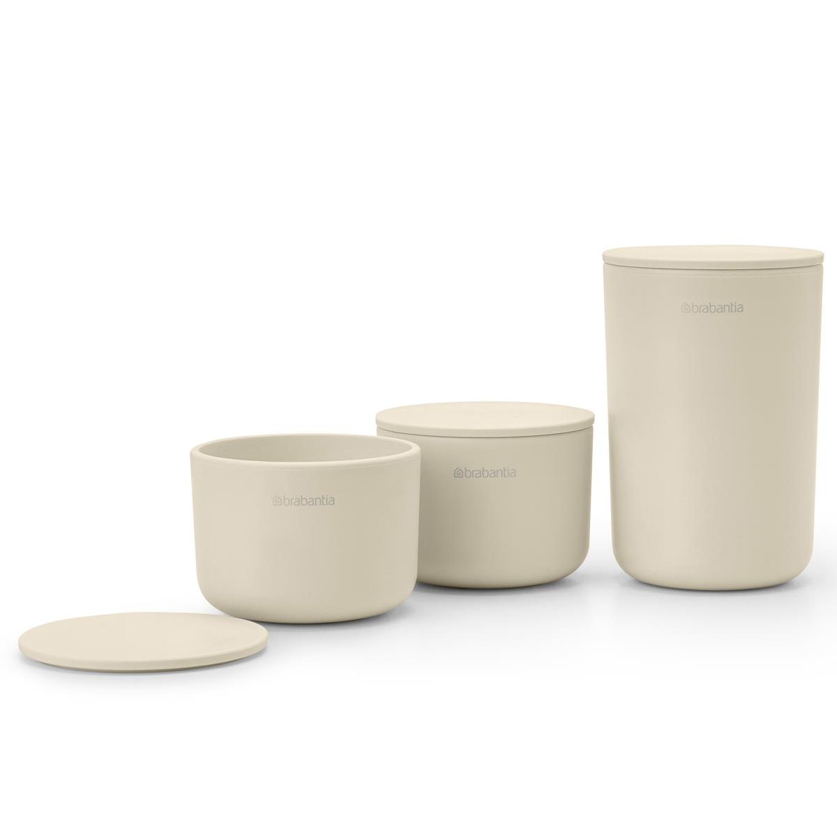 Brabantia Badezimmer Schlafzimmer Aufbewahrung Töpfe 3er Set Dunkelgrau Weiß - Bild 6 von 7