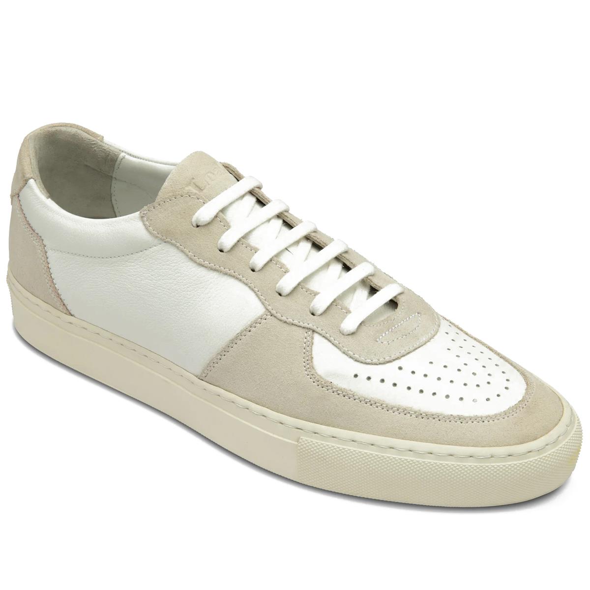 Loake Mens Rush Trainers Sand Suede White Navy Blue Calf UK 7 To UK 11 - Picture 10 of 18