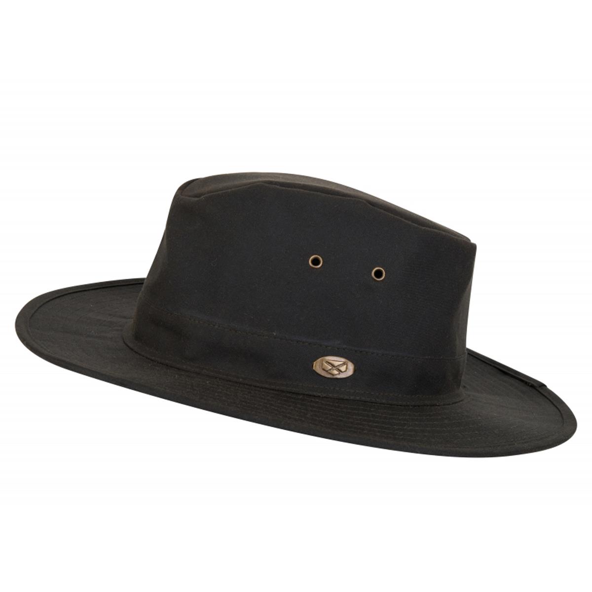 Hoggs Of Fife Mens Caledonia Waxed Hat Antique Olive XS S M L XL - Picture 5 of 6