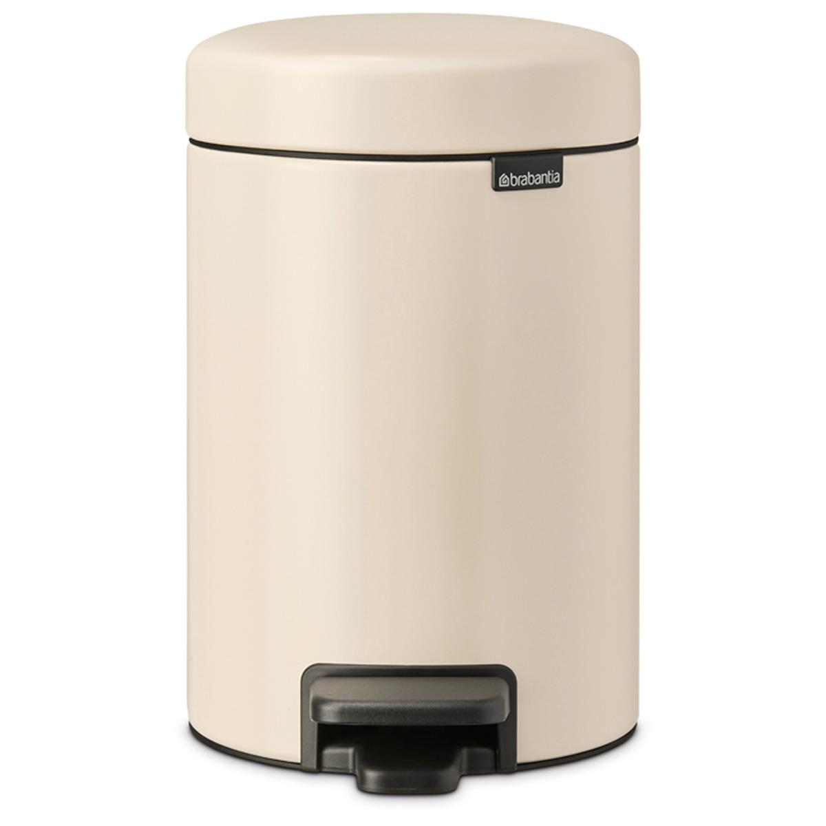 Brabantia newIcon Pedal Bin 3 Litre Plastic Bucket White Green Grey Taupe Black - Picture 25 of 26