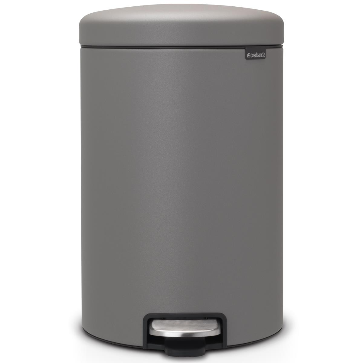 Brabantia newIcon Pedal Bin 20 Litre Plastic Bucket White Black Grey Green Taupe - Picture 21 of 26