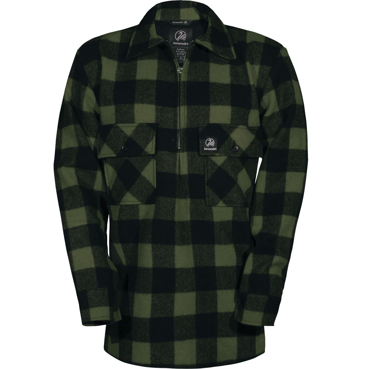 Swanndri Mens Ranger Quarter Zip Bushshirt Olive Red Black Sml Med