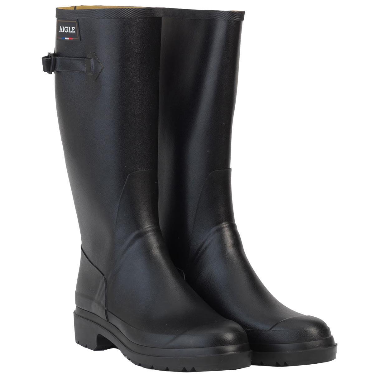 Aigle Womens Cessac Lady Wellingtons Boots Noir Black Sizes UK 3.5 To UK 7.5 - Picture 6 of 8