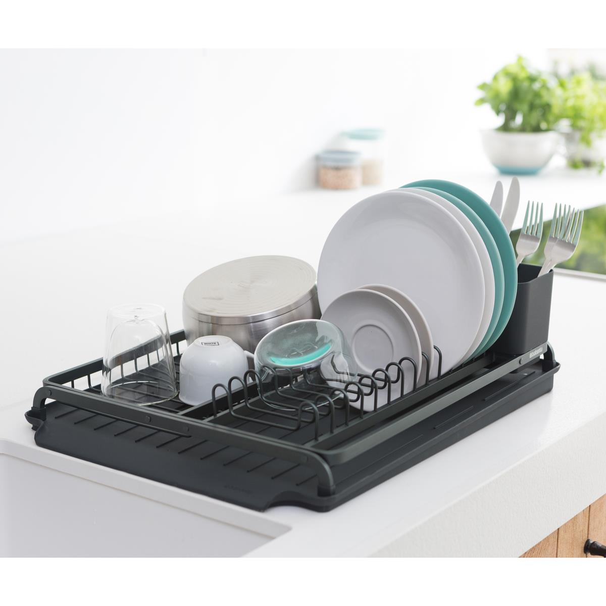 Brabantia Dish Drying Rack Light or Dark Grey Kitchen Drainers - Picture 10 of 12