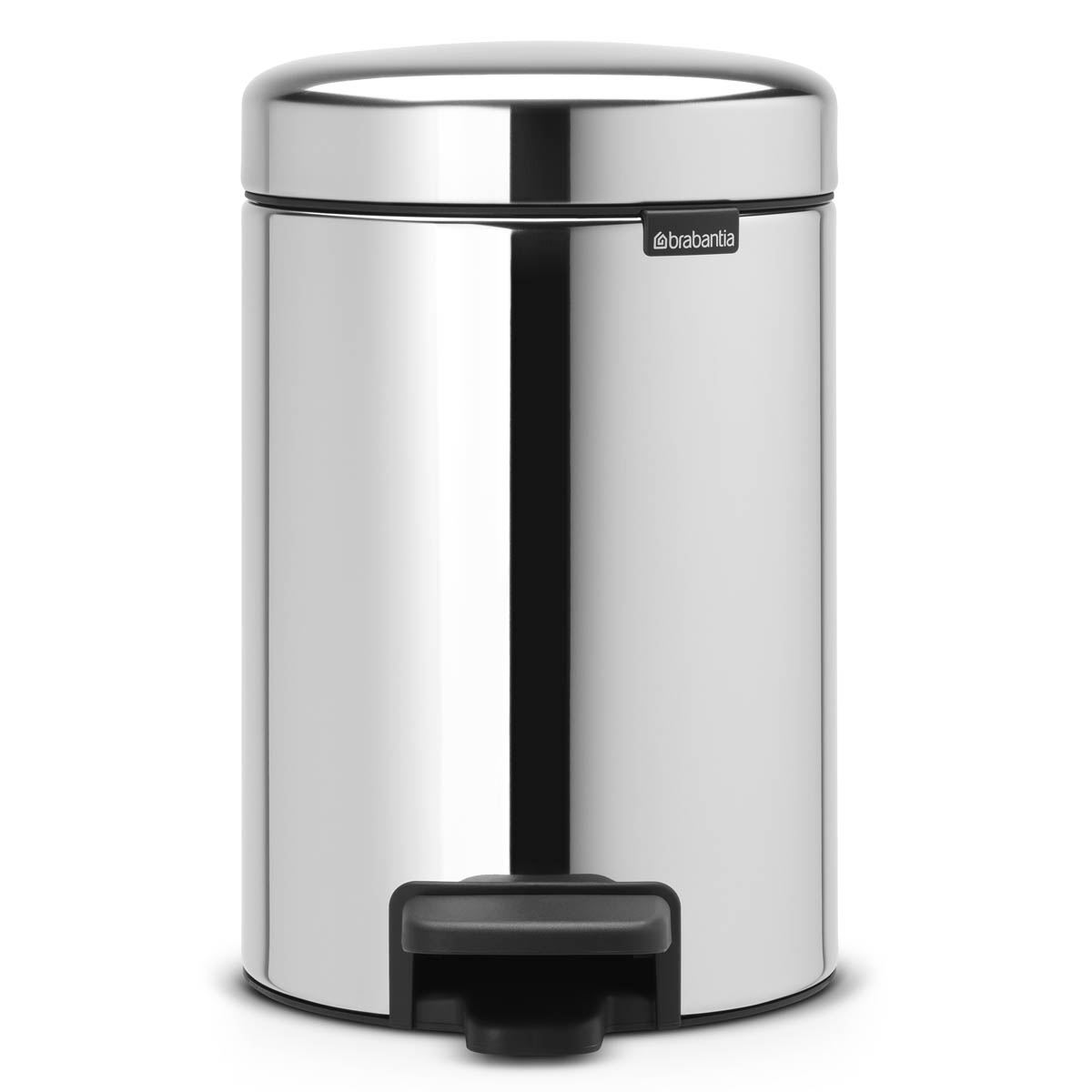 Brabantia newIcon Pedal Bin 3 Litre Plastic Bucket White Green Grey Taupe Black - Picture 13 of 26