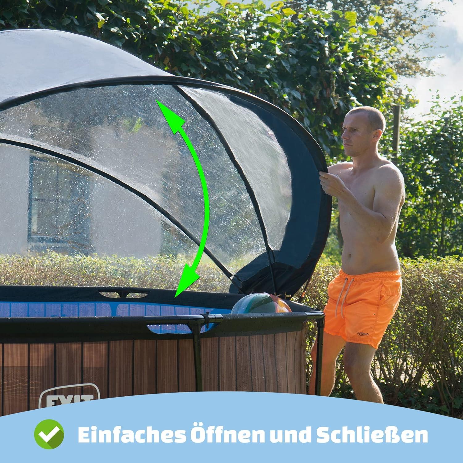 Exit Toys Eco Pool Dome Covers transparent, Suitable for above-ground pools - Picture 65 of 78