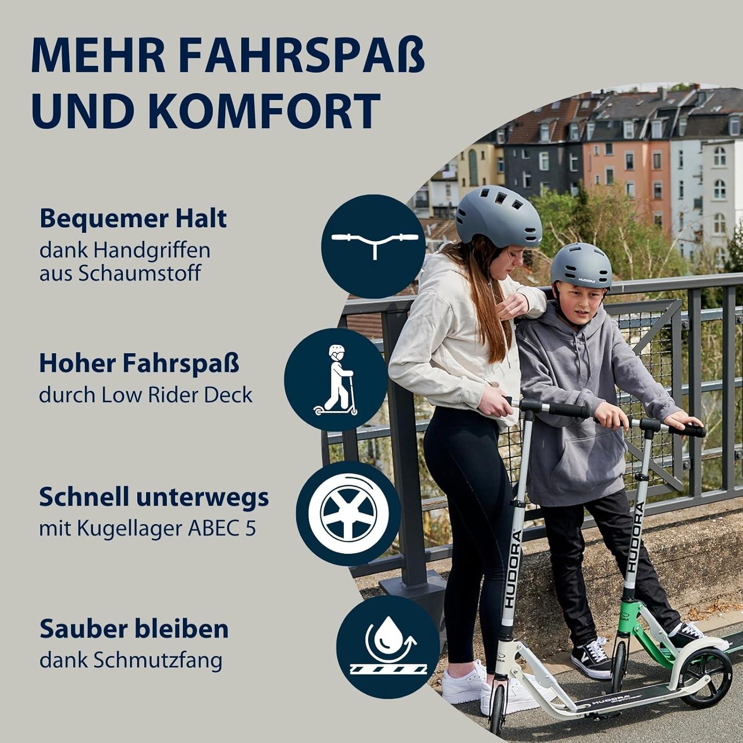 Aluminium-Roller HUDORA BigWheel Pure Scooter zusammenklappbarer Cityroller - Produktbild 3